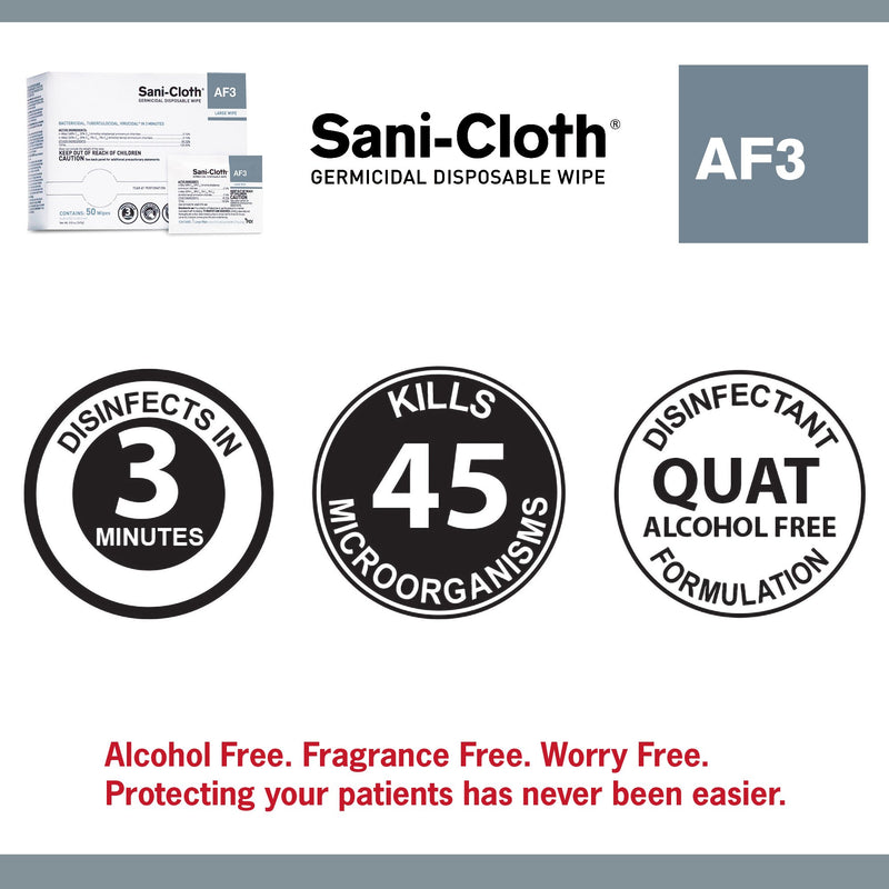 Sani-Cloth AF3 Surface Disinfectant Cleaner Wipe, Large Individual Packet -Box of 50 Sani-Cloth AF3 Surface Disinfectant Cleaner Wipe, Large Individual Packet -Box of 50