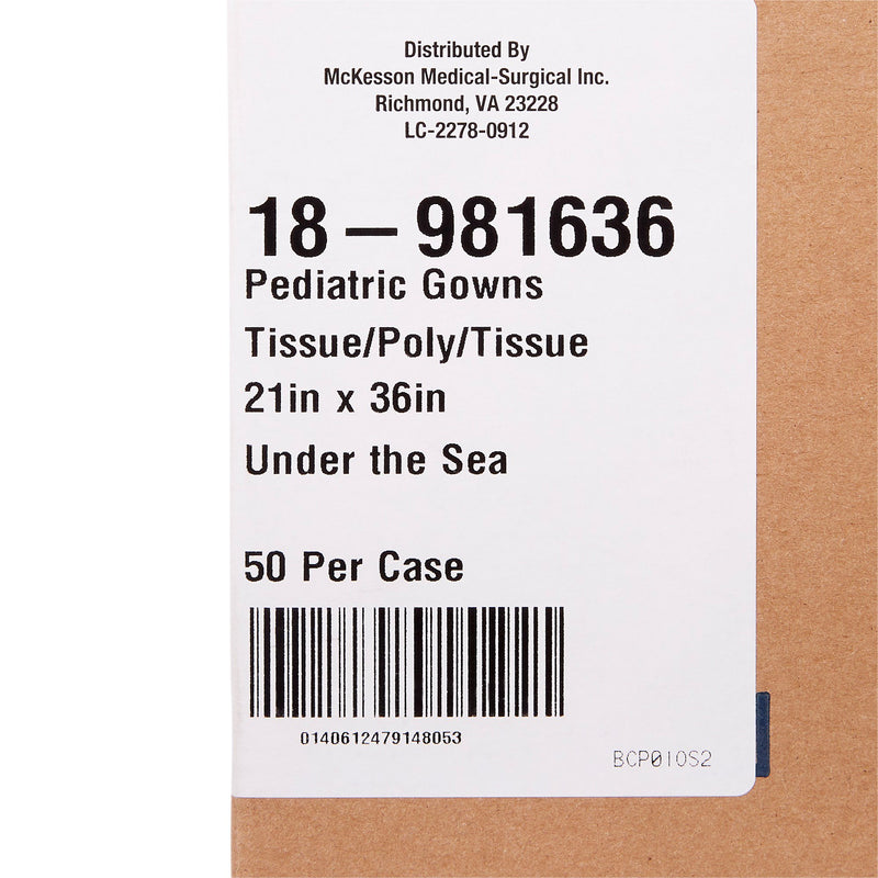 McKesson Pediatric Exam Gown, Under the Sea -Case of 50 McKesson Pediatric Exam Gown, Under the Sea -Case of 50