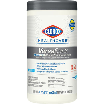 Clorox Healthcare VersaSure Cleaner Disinfectant Wipes, Cannister -Carton of 85 Clorox Healthcare VersaSure Cleaner Disinfectant Wipes, Cannister -Carton of 85