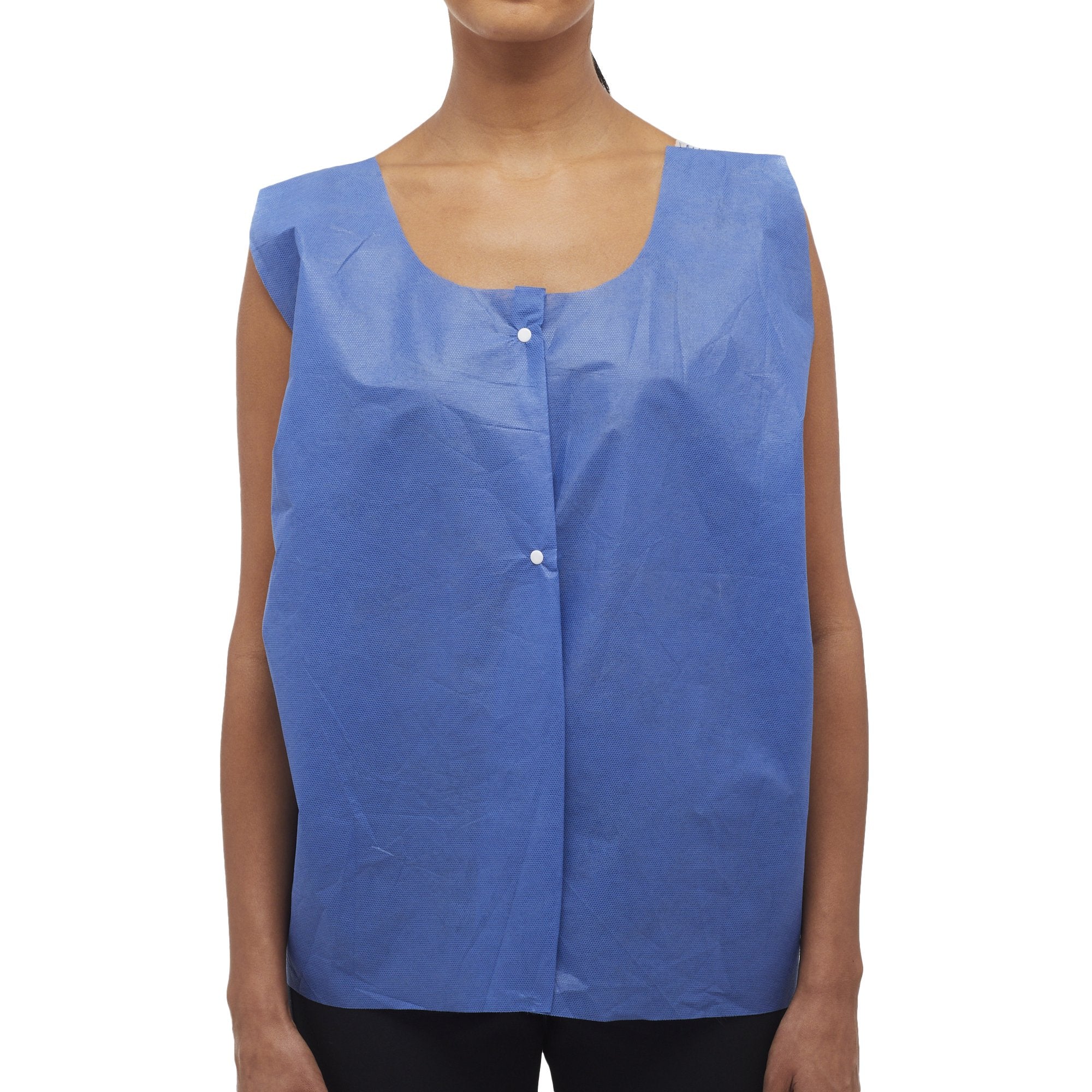 Mckesson Front Opening Exam Vest, Blue -Case of 75 Mckesson Front Opening Exam Vest, Blue -Case of 75