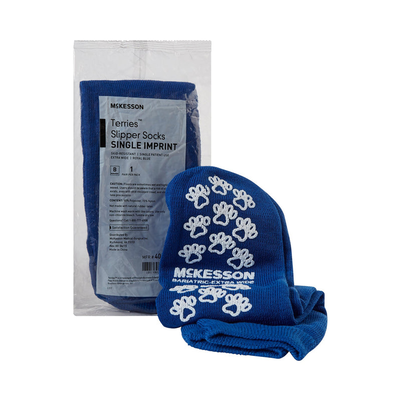 McKesson Terries Adult Slipper Socks, 3X-Large, Royal Blue -Case of 48 McKesson Terries Adult Slipper Socks, 3X-Large, Royal Blue -Case of 48