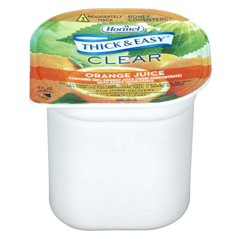 Thick & Easy Clear Honey Consistency Thickened Beverage, Orange Juice, 4 oz. Cup -Case of 24 Thick & Easy Clear Honey Consistency Thickened Beverage, Orange Juice, 4 oz. Cup -Case of 24