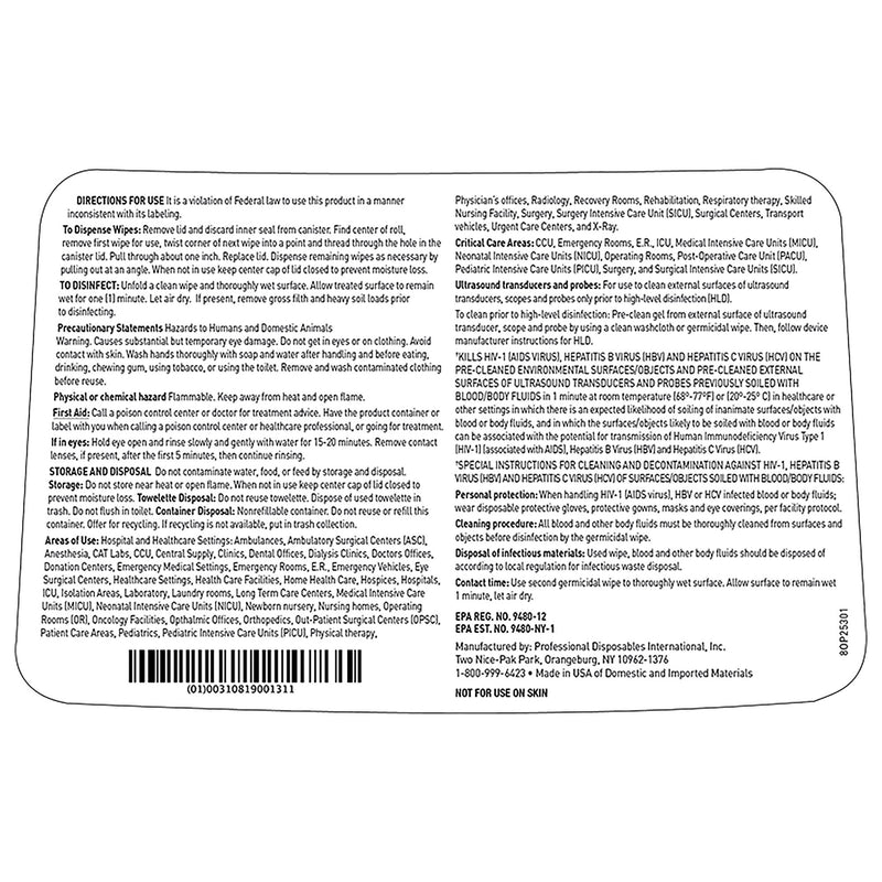 Sani-Cloth Prime Surface Disinfectant Cleaner Pre-moistened Germicidal Wipe, Non-Sterile Canister, Disposable -Can of 160 Sani-Cloth Prime Surface Disinfectant Cleaner Pre-moistened Germicidal Wipe, Non-Sterile Canister, Disposable -Can of 160