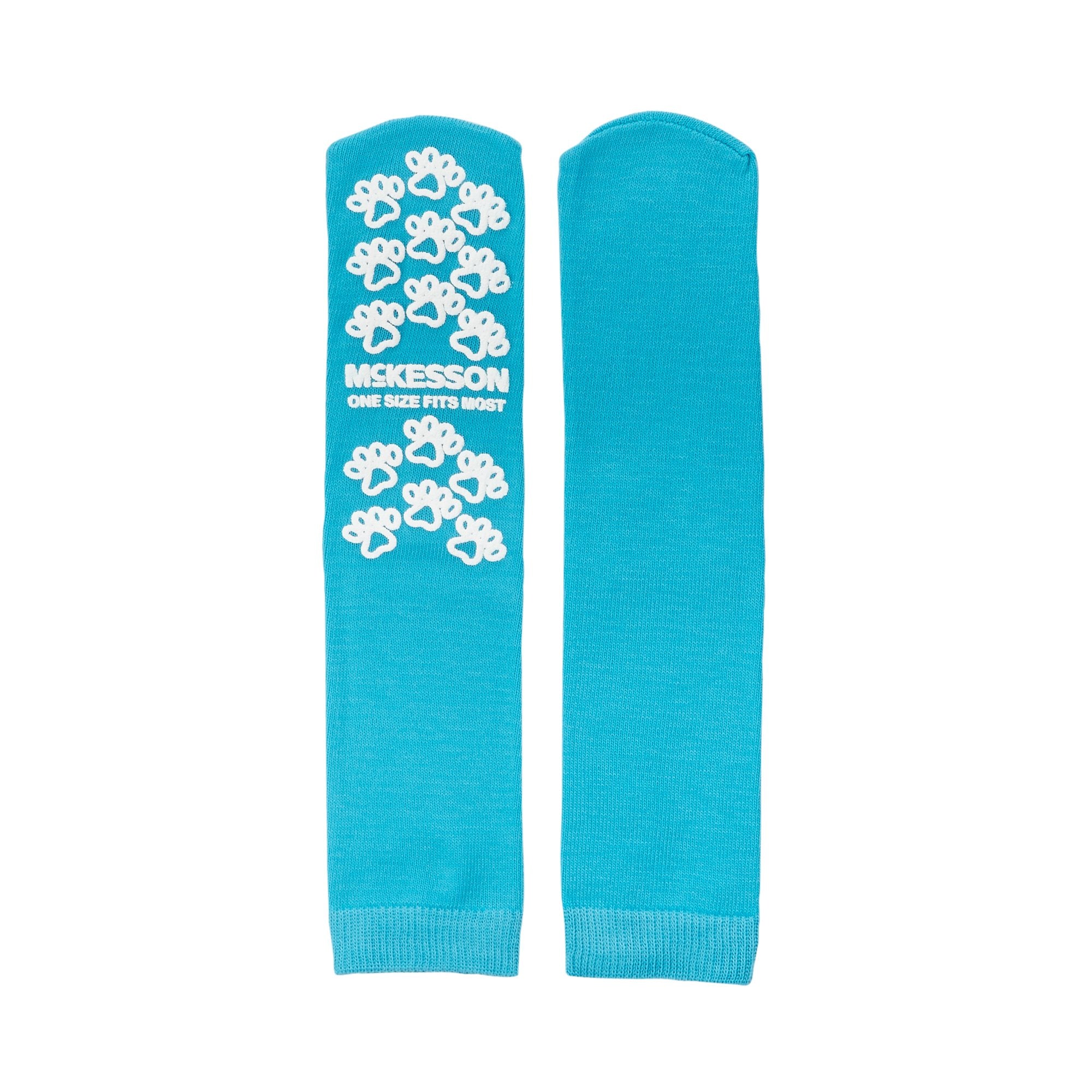 McKesson Paw Prints Slipper Socks, Aqua -Case of 96 McKesson Paw Prints Slipper Socks, Aqua -Case of 96