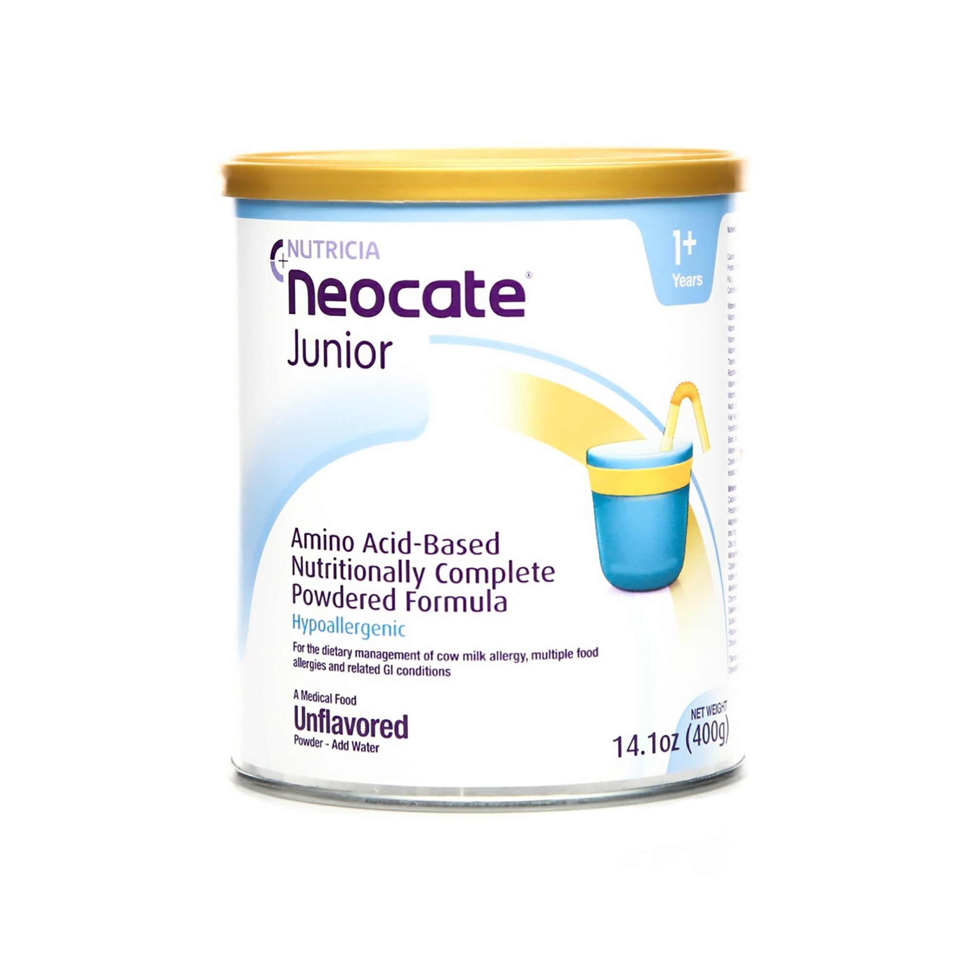 Neocate Junior with Prebiotics Pediatric Acid-Based Powdered Formula, Unflavored, 14.1 oz. Can -Case of 4 Neocate Junior with Prebiotics Pediatric Acid-Based Powdered Formula, Unflavored, 14.1 oz. Can -Case of 4