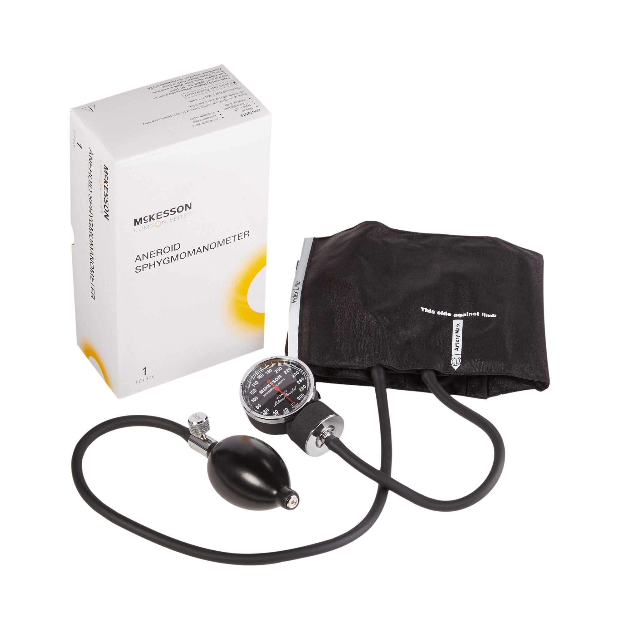 McKesson LUMEON 2-Tube Aneroid Sphygmomanometer with Cuff -Box of 1 McKesson LUMEON 2-Tube Aneroid Sphygmomanometer with Cuff -Box of 1
