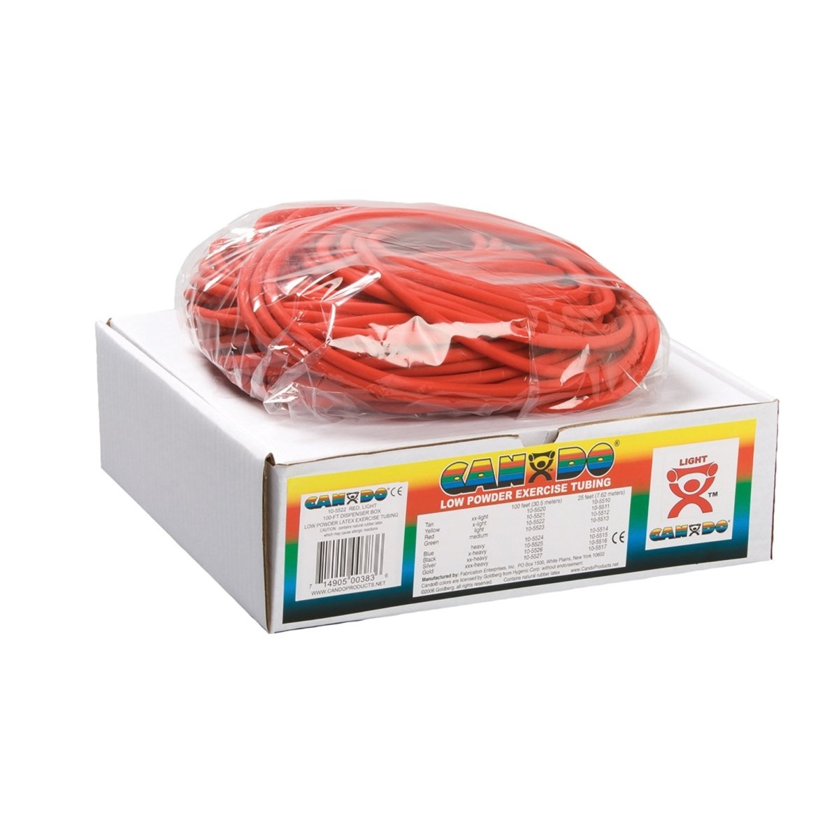 CanDo Low Powder Exercise Resistance Tubing, Red, 100 Foot Length - 258536_EA - 1 CanDo Low Powder Exercise Resistance Tubing, Red, 100 Foot Length - 258536_EA - 1