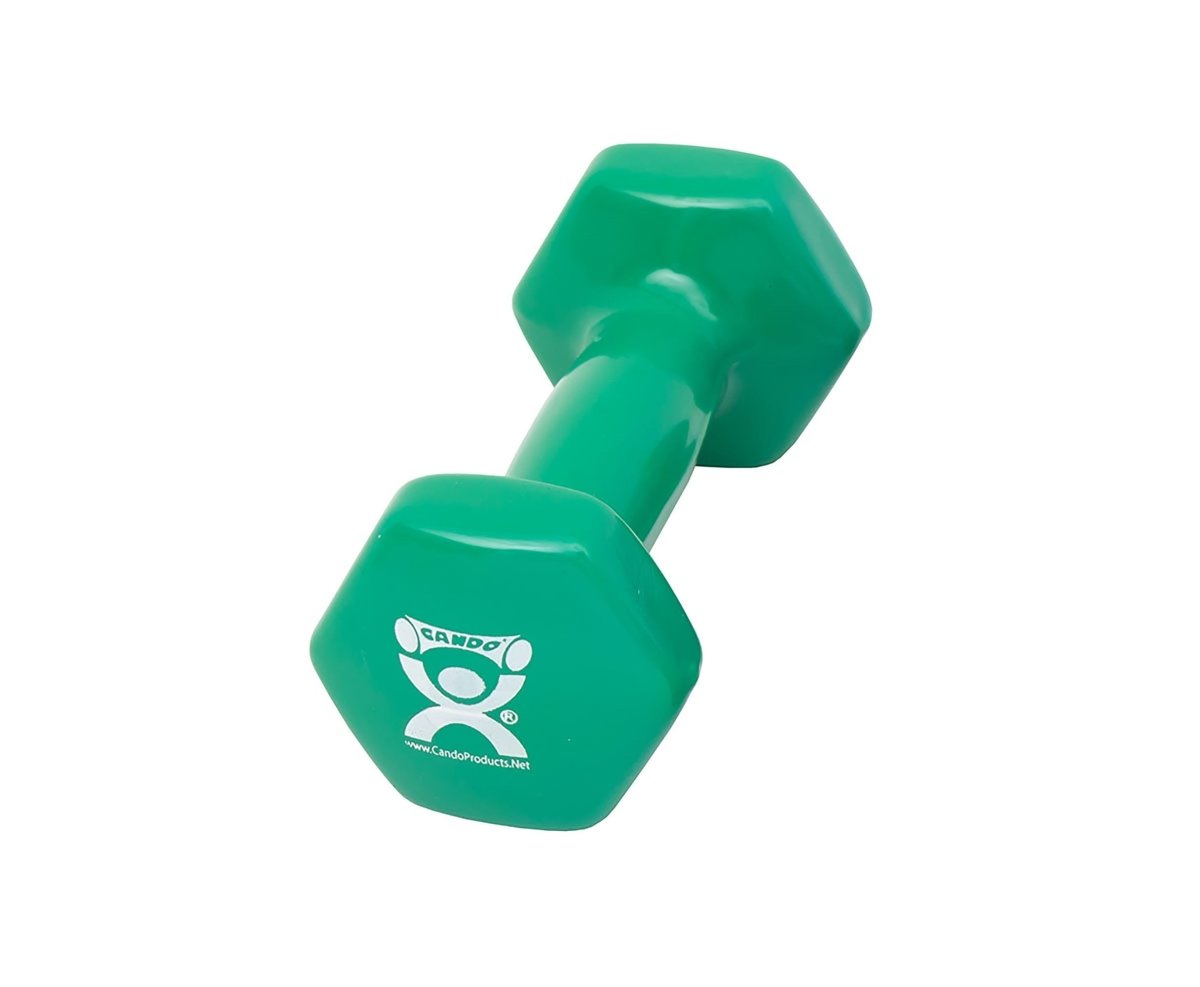 CanDo Vinyl Coated Dumbbell, Green, 3 lbs., Each - 767955_EA - 1 CanDo Vinyl Coated Dumbbell, Green, 3 lbs., Each - 767955_EA - 1