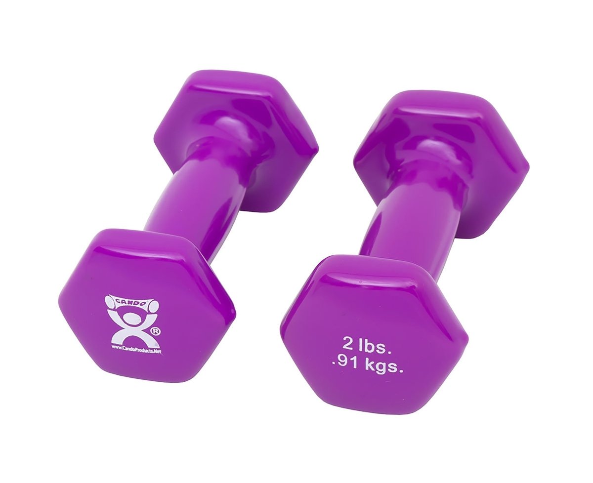 CanDo Vinyl Coated Dumbbell, Violet, 2 lbs., Pair - 770528_PR - 1 CanDo Vinyl Coated Dumbbell, Violet, 2 lbs., Pair - 770528_PR - 1