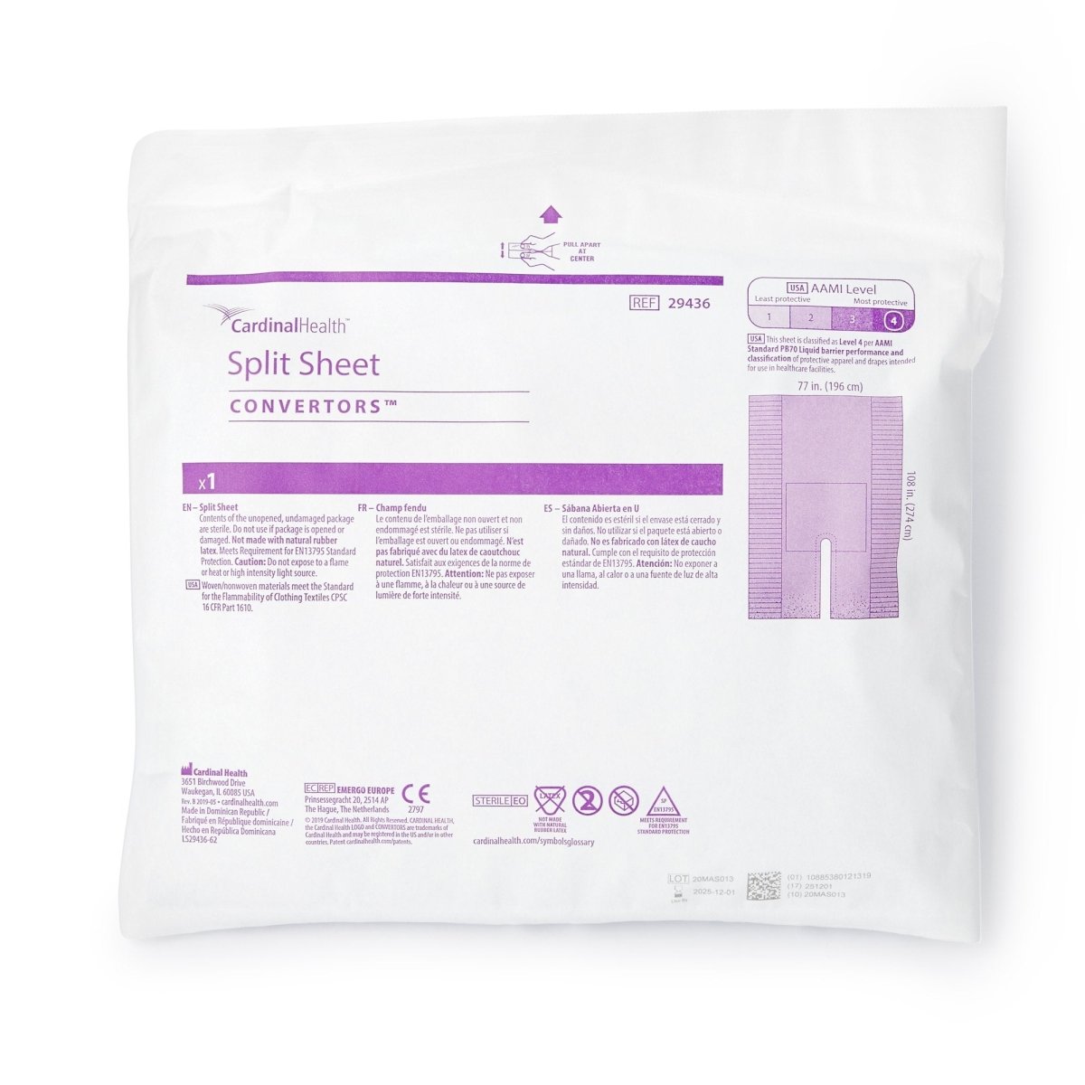 Cardinal Health Sterile Split Sheet Orthopedic Drape - 277923_CS - 1 Cardinal Health Sterile Split Sheet Orthopedic Drape - 277923_CS - 1