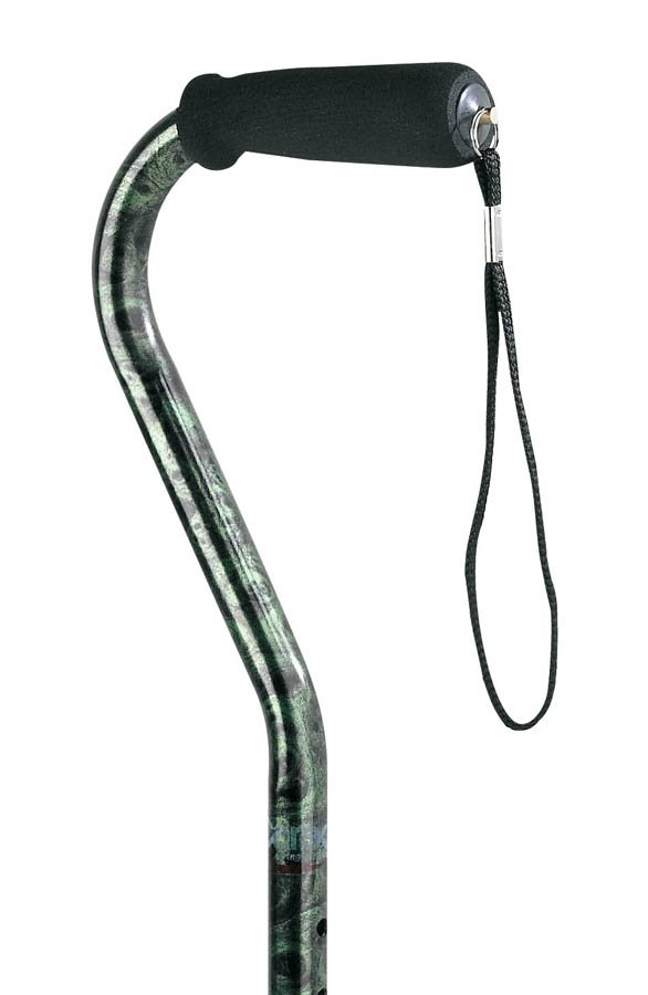 Carex Offset Cane, 32-40 inch Height-Adjustable - Green - 489459_EA - 1 Carex Offset Cane, 32-40 inch Height-Adjustable - Green - 489459_EA - 1