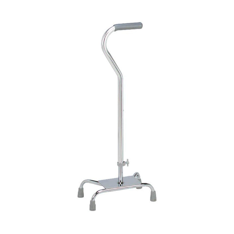 Carex Offset Quad Cane with Large Base, Silver - 166977_EA - 1 Carex Offset Quad Cane with Large Base, Silver - 166977_EA - 1