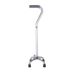 Carex Offset Quad Cane with Small Base, Silver - 842901_EA - 1 Carex Offset Quad Cane with Small Base, Silver - 842901_EA - 1