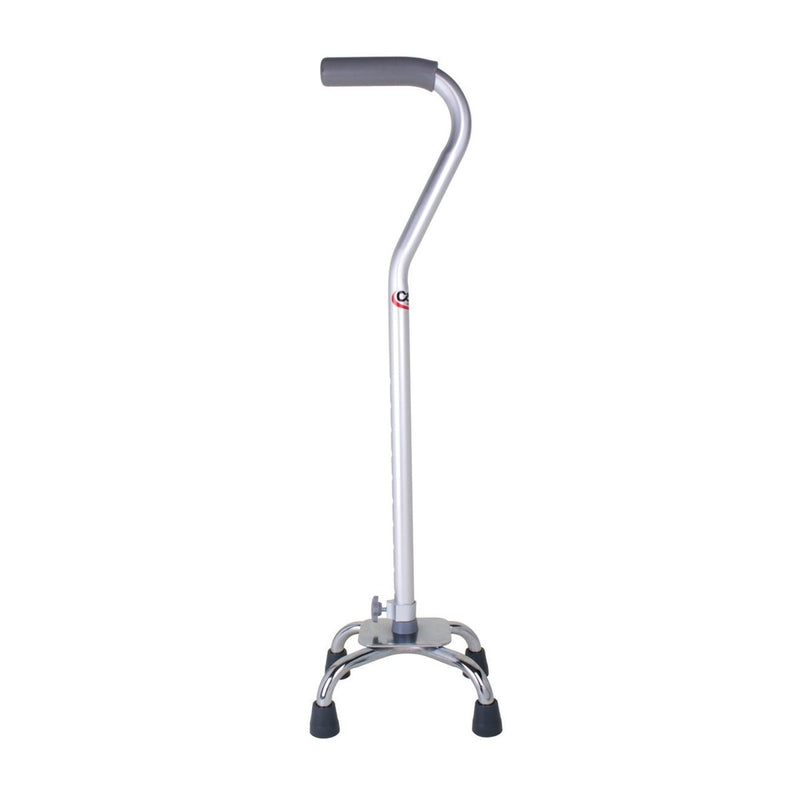 Carex Offset Quad Cane with Small Base, Silver - 842901_EA - 1 Carex Offset Quad Cane with Small Base, Silver - 842901_EA - 1