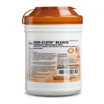 Sani-Cloth Surface Disinfectant Cleaner Bleach Wipe, 75 Wipes per Canister -Can of 1 Sani-Cloth Surface Disinfectant Cleaner Bleach Wipe, 75 Wipes per Canister -Can of 1