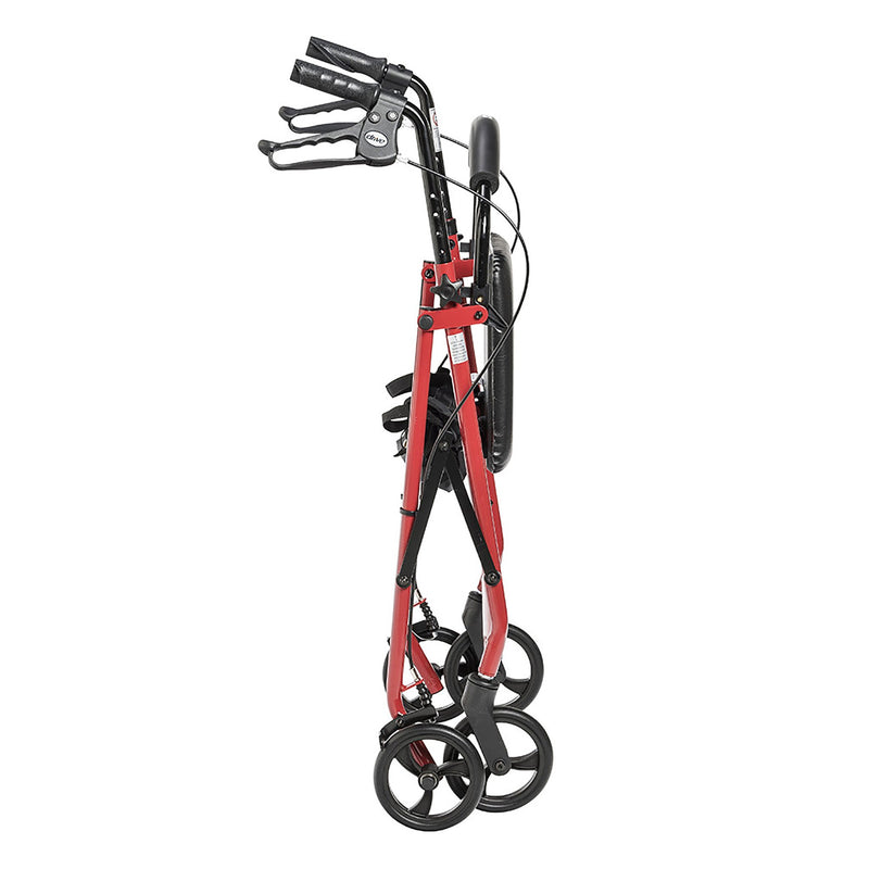 drive Steel 4 Wheel Rollator, Red -Each drive Steel 4 Wheel Rollator, Red -Each
