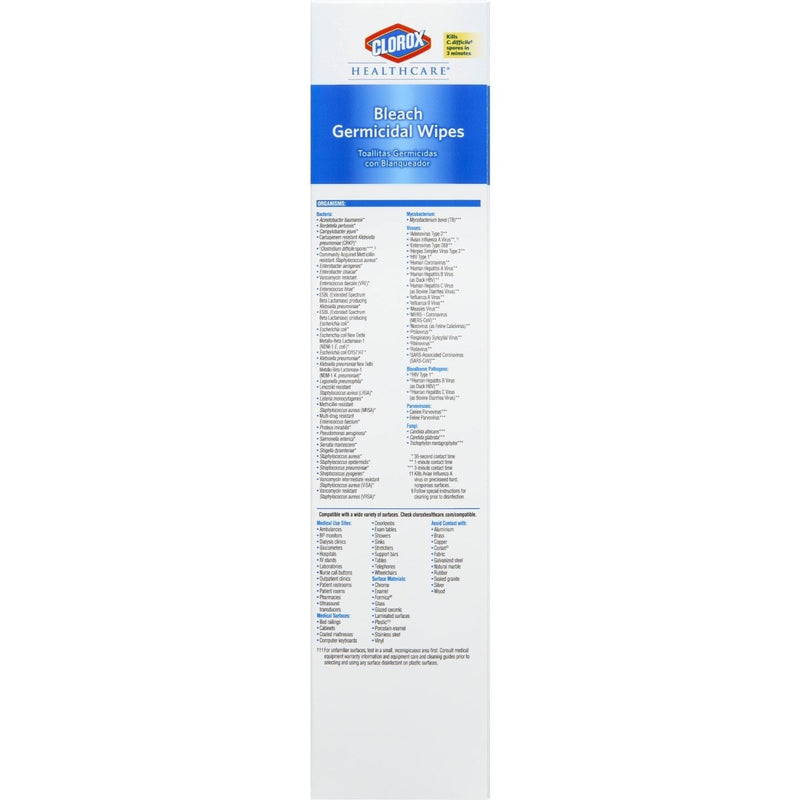 Clorox Healthcare Bleach Germicidal Wipes, Individual Packets - 996100_CS - 18 Clorox Healthcare Bleach Germicidal Wipes, Individual Packets - 996100_CS - 18