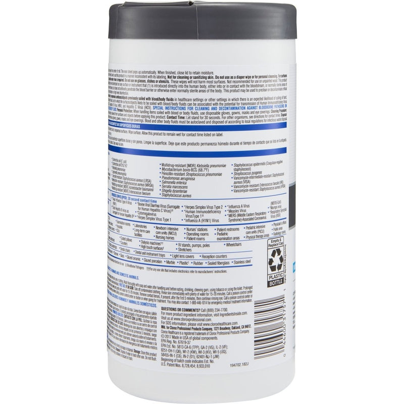 Clorox Healthcare VersaSure Cleaner Disinfectant Wipes - 1110729_CS - 9 Clorox Healthcare VersaSure Cleaner Disinfectant Wipes - 1110729_CS - 9
