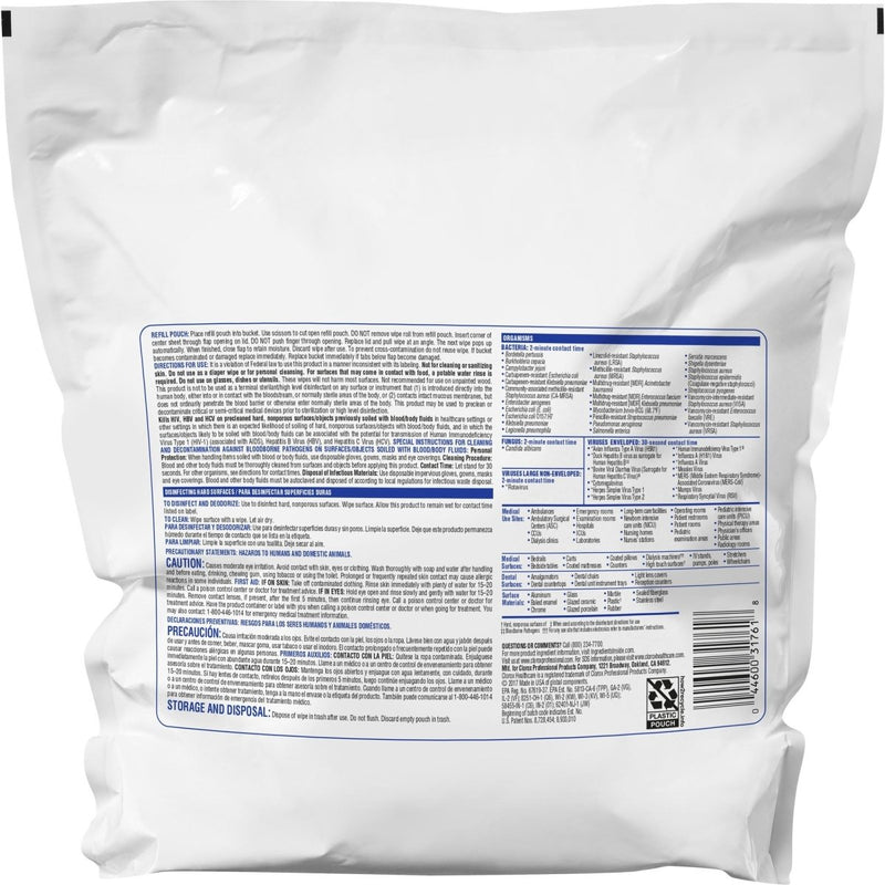 Clorox Healthcare VersaSure Cleaner Disinfectant Wipes, Refill Pouch - 1110731_PK - 7 Clorox Healthcare VersaSure Cleaner Disinfectant Wipes, Refill Pouch - 1110731_PK - 7
