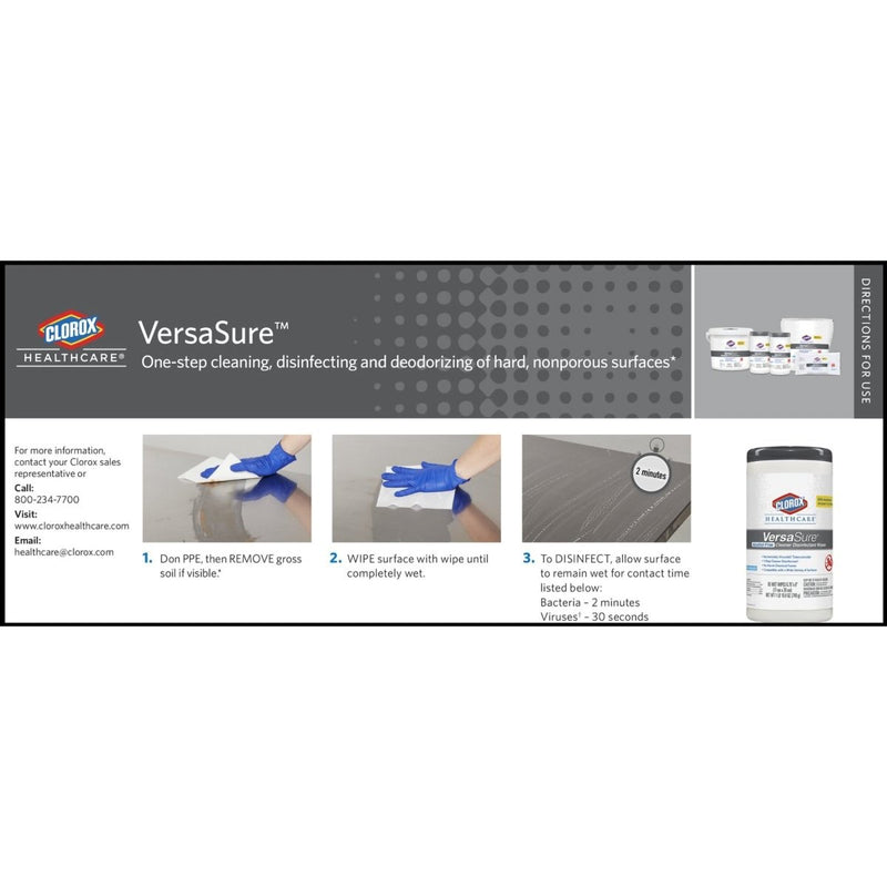 Clorox Healthcare VersaSure Surface Disinfectant Wipes - 1110732_CS - 12 Clorox Healthcare VersaSure Surface Disinfectant Wipes - 1110732_CS - 12