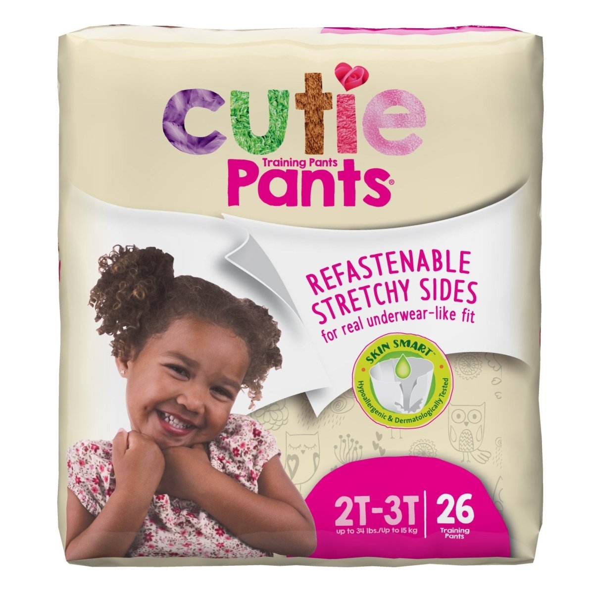 Cutie Pants Training Pants, Female, Toddler, Disposable, Heavy Absorbency -Female - 831576_BG - 1 Cutie Pants Training Pants, Female, Toddler, Disposable, Heavy Absorbency -Female - 831576_BG - 1