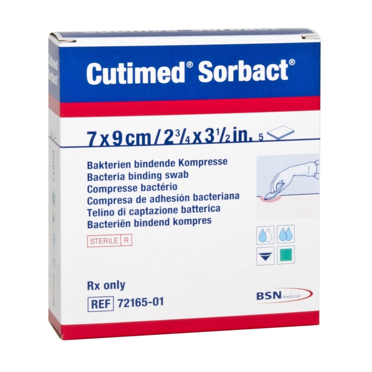 Cutimed Sorbact Impregnated Dressing, 2¾ x 3½ Inch - 823865_BX - 1 Cutimed Sorbact Impregnated Dressing, 2¾ x 3½ Inch - 823865_BX - 1