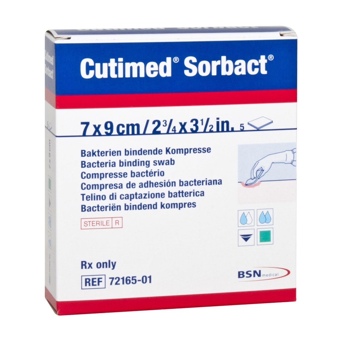 Cutimed Sorbact Impregnated Dressing, 2¾ x 3½ Inch - 823865_BX - 1 Cutimed Sorbact Impregnated Dressing, 2¾ x 3½ Inch - 823865_BX - 1