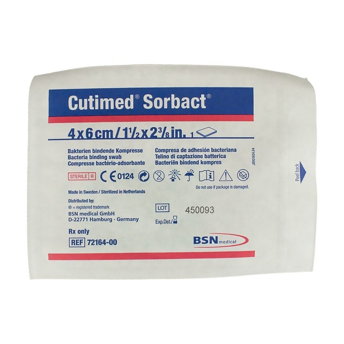 Cutimed Sorbact Impregnated Dressing, 4 x 6 Centimeter - 794661_BX - 1 Cutimed Sorbact Impregnated Dressing, 4 x 6 Centimeter - 794661_BX - 1