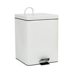 McKesson Trash Can With Plastic Liner, Square, Steel, Step-On, 20 QT, White -Each McKesson Trash Can With Plastic Liner, Square, Steel, Step-On, 20 QT, White -Each