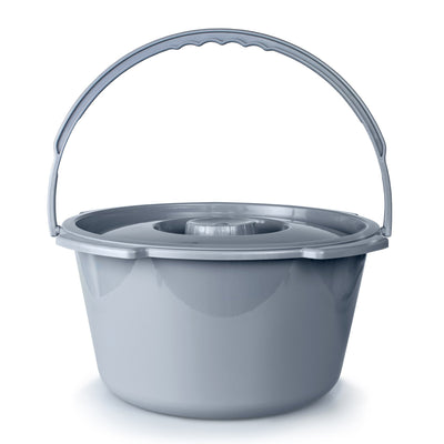 McKesson Commode Bucket With Metal Handle And Cover, 7-1/2 Quart, Gray -Case of 12 McKesson Commode Bucket With Metal Handle And Cover, 7-1/2 Quart, Gray -Case of 12