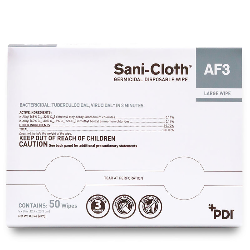 Sani-Cloth AF3 Surface Disinfectant Cleaner Wipe, Large Individual Packet -Box of 50 Sani-Cloth AF3 Surface Disinfectant Cleaner Wipe, Large Individual Packet -Box of 50