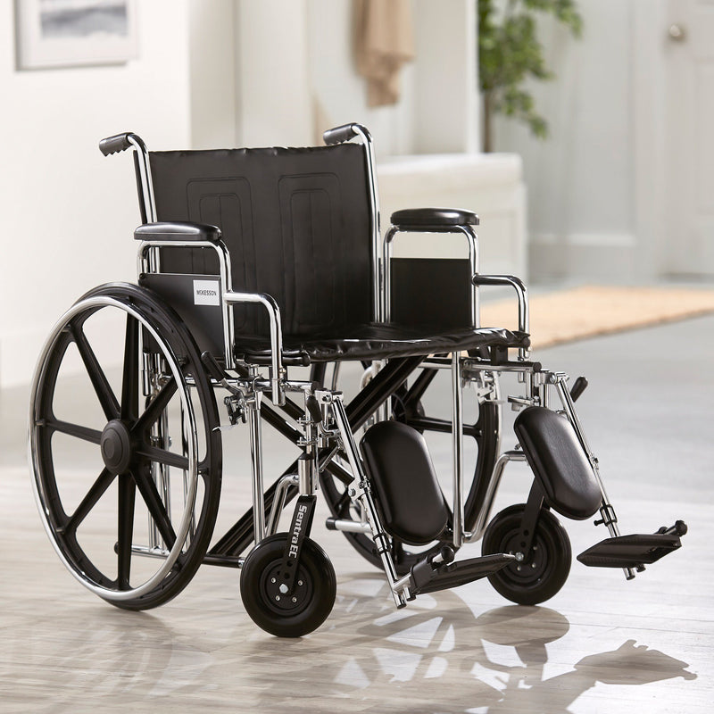 McKesson Bariatric Wheelchair with Swing-Away Elevating Legrest, 24-Inch Seat Width -Each McKesson Bariatric Wheelchair with Swing-Away Elevating Legrest, 24-Inch Seat Width -Each