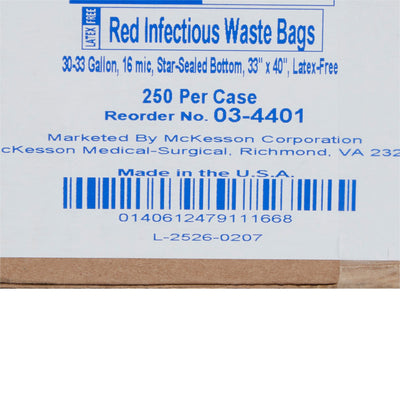 SAF-T-SEAL Infectious Waste Bag, 30-33 ga; -Case of 250 SAF-T-SEAL Infectious Waste Bag, 30-33 ga; -Case of 250
