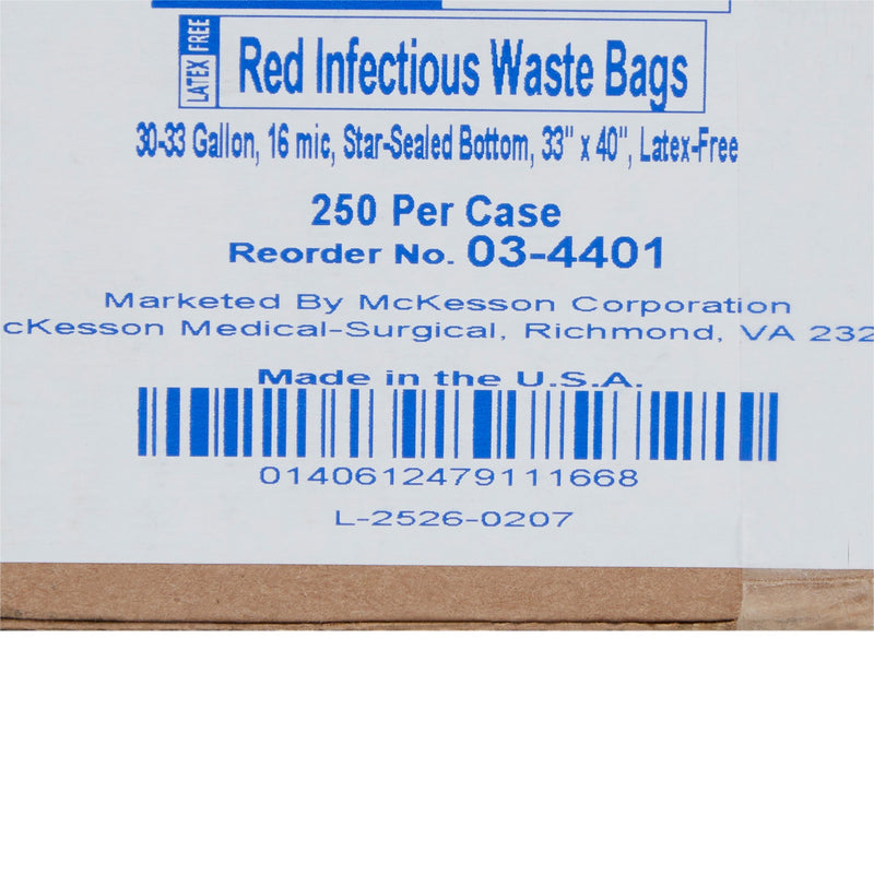 SAF-T-SEAL Infectious Waste Bag, 30-33 ga; -Case of 250 SAF-T-SEAL Infectious Waste Bag, 30-33 ga; -Case of 250