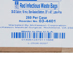 SAF-T-SEAL Infectious Waste Bag, 30-33 ga; -Case of 250
