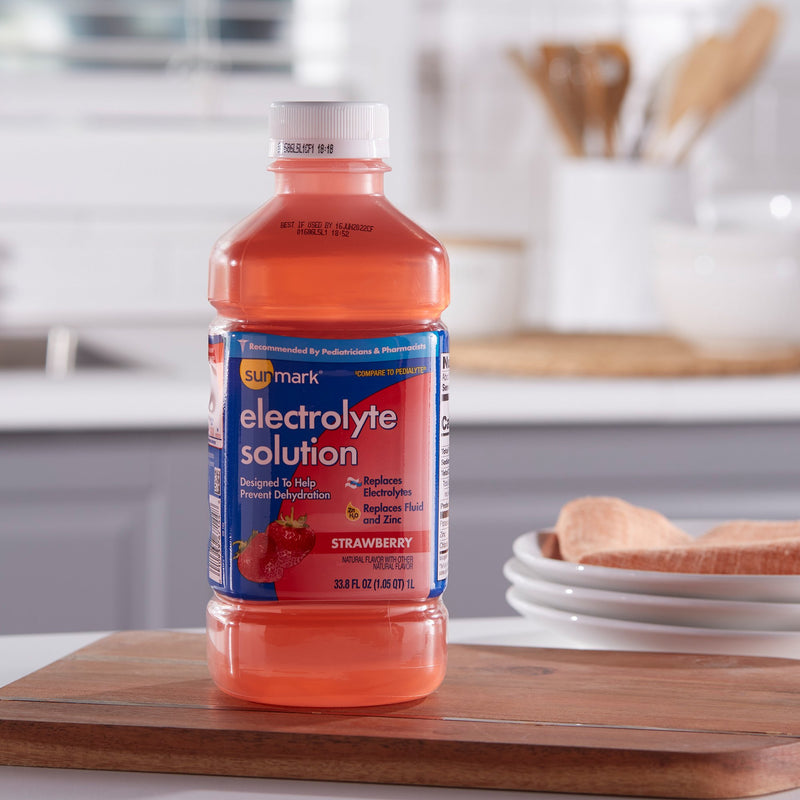 sunmark Pediatric Oral Electrolyte Solution, Strawberry, 33.8 oz. Bottle -Each sunmark Pediatric Oral Electrolyte Solution, Strawberry, 33.8 oz. Bottle -Each