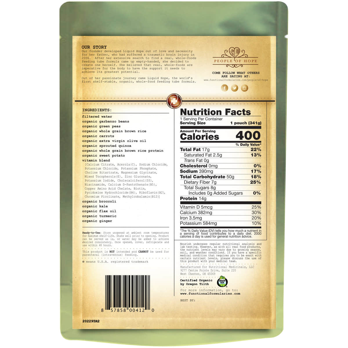 Nourish Vegetable / Rice Pediatric Oral Supplement, 12 oz. Pouch -Case of 24 Nourish Vegetable / Rice Pediatric Oral Supplement, 12 oz. Pouch -Case of 24
