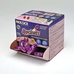 Ear Plugs Rockets Corded One Size Fits Most, Purple / Green -Box of 50 Ear Plugs Rockets Corded One Size Fits Most, Purple / Green -Box of 50