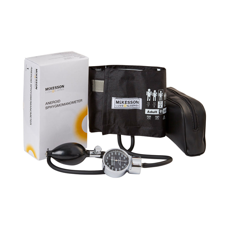 McKesson LUMEON Professional Aneroid Sphygmomanometer, Black, Adult, Arm -Box of 1 McKesson LUMEON Professional Aneroid Sphygmomanometer, Black, Adult, Arm -Box of 1