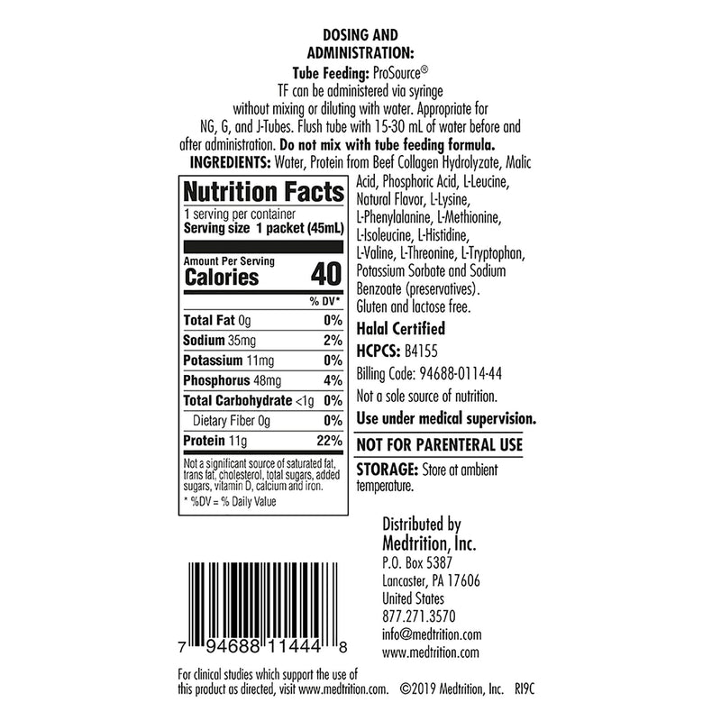 ProSource TF Ready to Hang Tube Feeding Formula, 45 mL Pouch -Case of 100 ProSource TF Ready to Hang Tube Feeding Formula, 45 mL Pouch -Case of 100