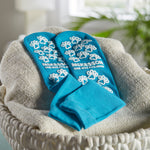 McKesson Paw Prints Slipper Socks, Aqua -Case of 96 McKesson Paw Prints Slipper Socks, Aqua -Case of 96