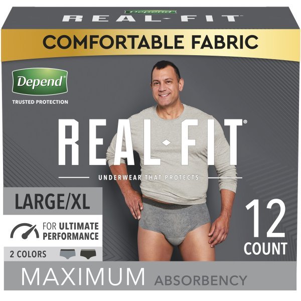 Depend Real Fit Maximum Absorbent Underwear for Men - 1160315_PK - 2 Depend Real Fit Maximum Absorbent Underwear for Men - 1160315_PK - 2