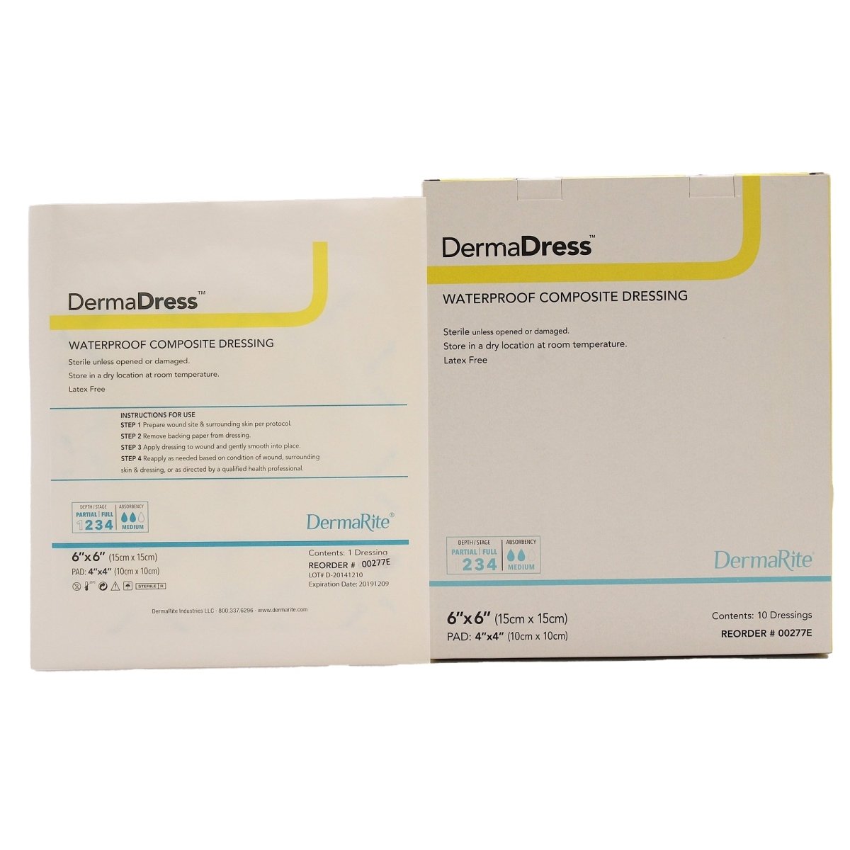 DermaDress Composite Dressing, 6 x 6 inch - 727077_BX - 1 DermaDress Composite Dressing, 6 x 6 inch - 727077_BX - 1