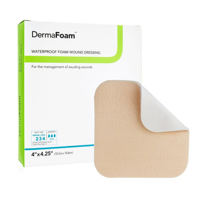 DermaFoam Nonadhesive without Border Foam Dressing, 4 x 4¼ Inch - 584142_BX - 1 DermaFoam Nonadhesive without Border Foam Dressing, 4 x 4¼ Inch - 584142_BX - 1