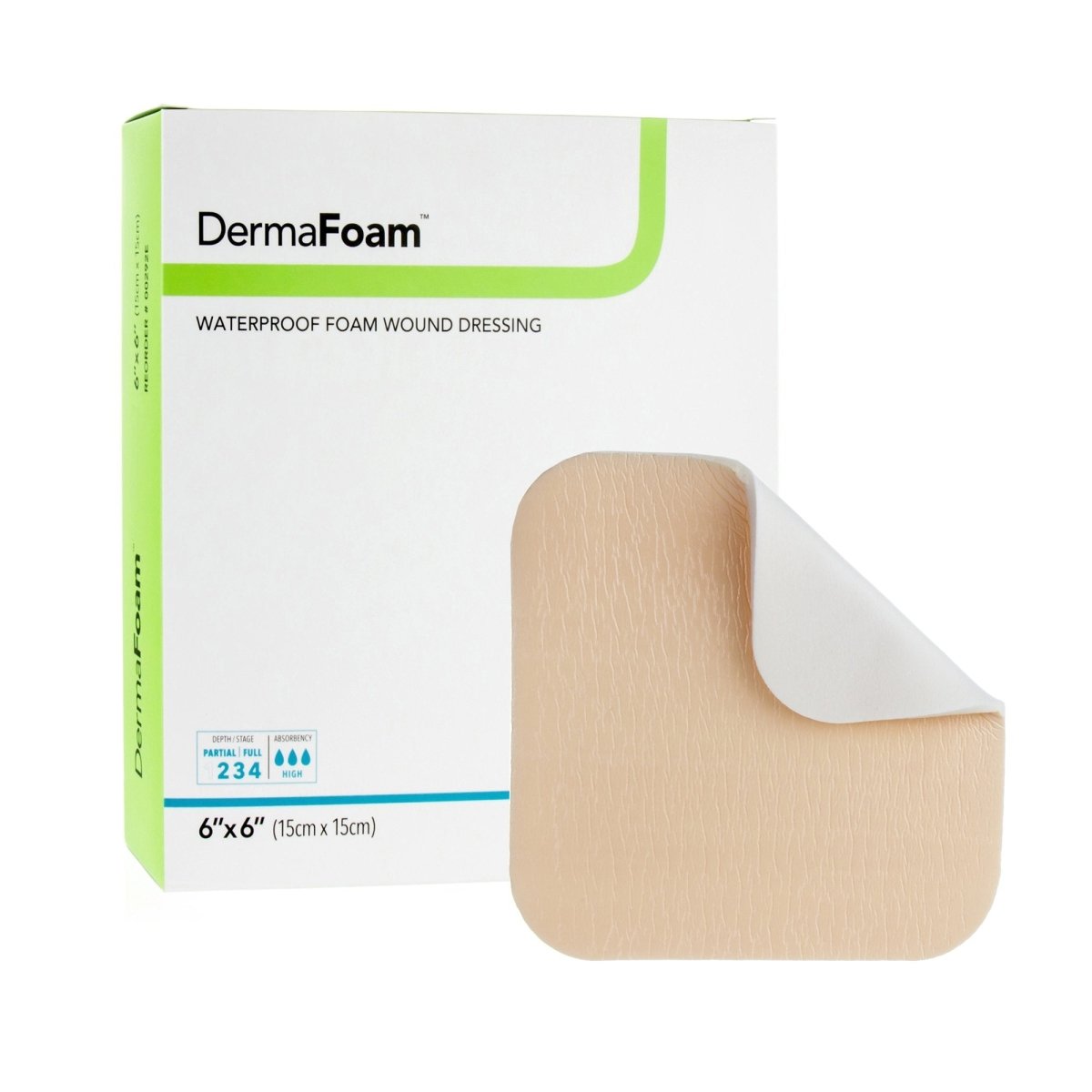 DermaFoam Nonadhesive without Border Foam Dressing, 6 x 6 Inch - 584143_BX - 1 DermaFoam Nonadhesive without Border Foam Dressing, 6 x 6 Inch - 584143_BX - 1