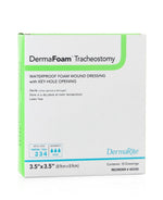DermaFoam Tracheostomy Nonadhesive without Border Foam Dressing, 3½ x 3½ Inch - 946613_BX - 1 DermaFoam Tracheostomy Nonadhesive without Border Foam Dressing, 3½ x 3½ Inch - 946613_BX - 1