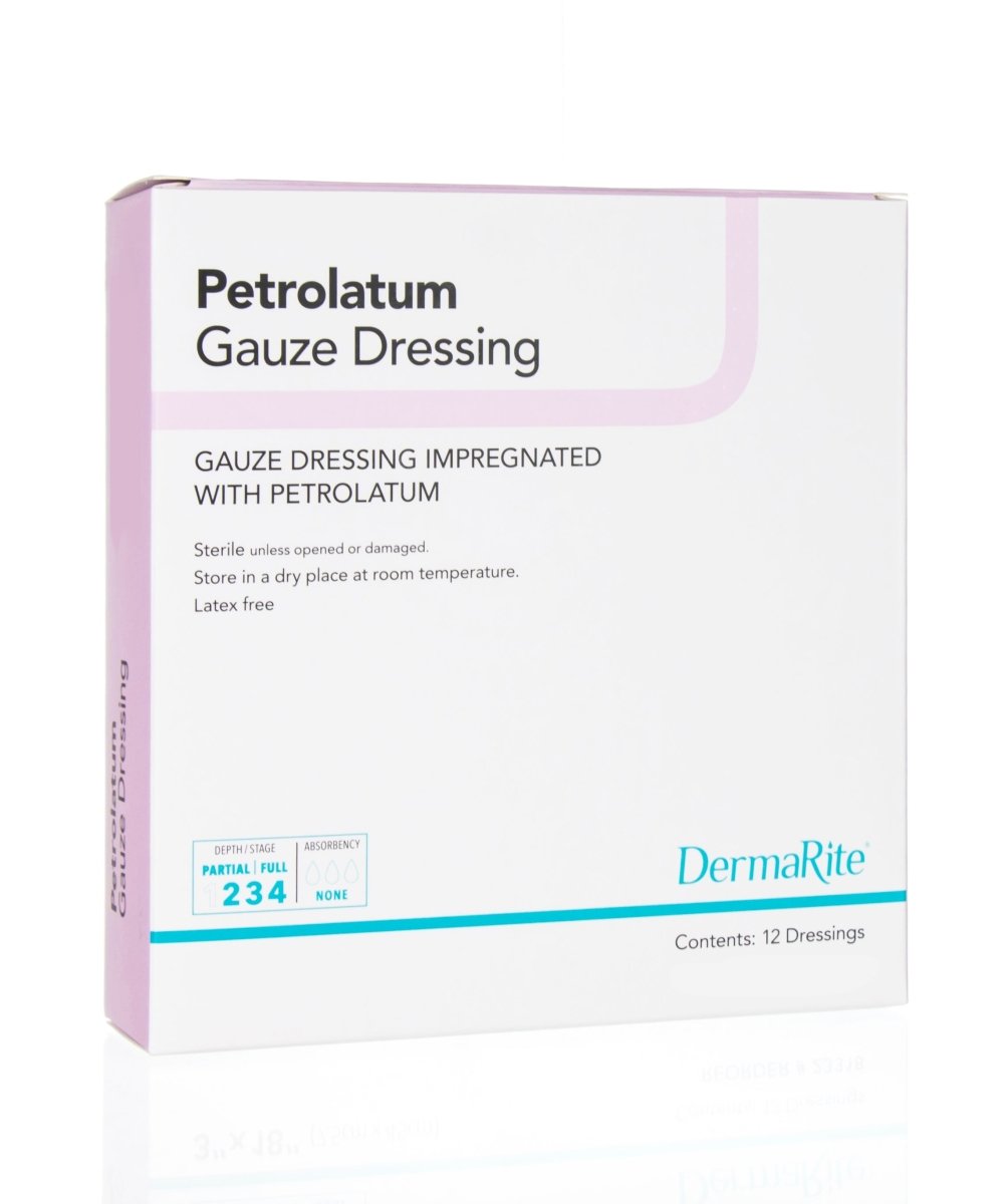 DermaRite Petrolatum Impregnated Dressing, 3 x 9 Inch - 946690_BX - 1 DermaRite Petrolatum Impregnated Dressing, 3 x 9 Inch - 946690_BX - 1