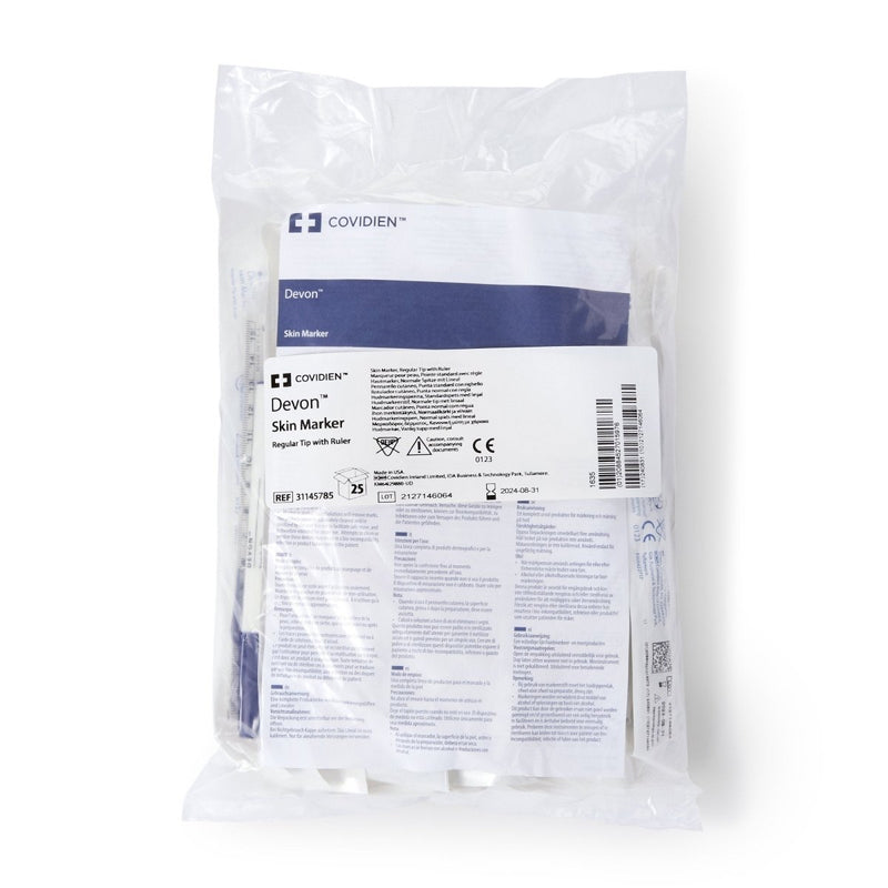 Devon Regular Tip Surgical Skin Marker With Ruler - 183115_BX - 1 Devon Regular Tip Surgical Skin Marker With Ruler - 183115_BX - 1