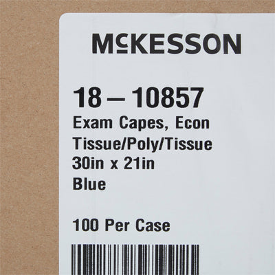 McKesson Exam Cape, Blue, 21 X 30 Inch -Case of 100 McKesson Exam Cape, Blue, 21 X 30 Inch -Case of 100