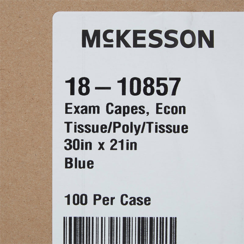 McKesson Exam Cape, Blue, 21 X 30 Inch -Case of 100 McKesson Exam Cape, Blue, 21 X 30 Inch -Case of 100